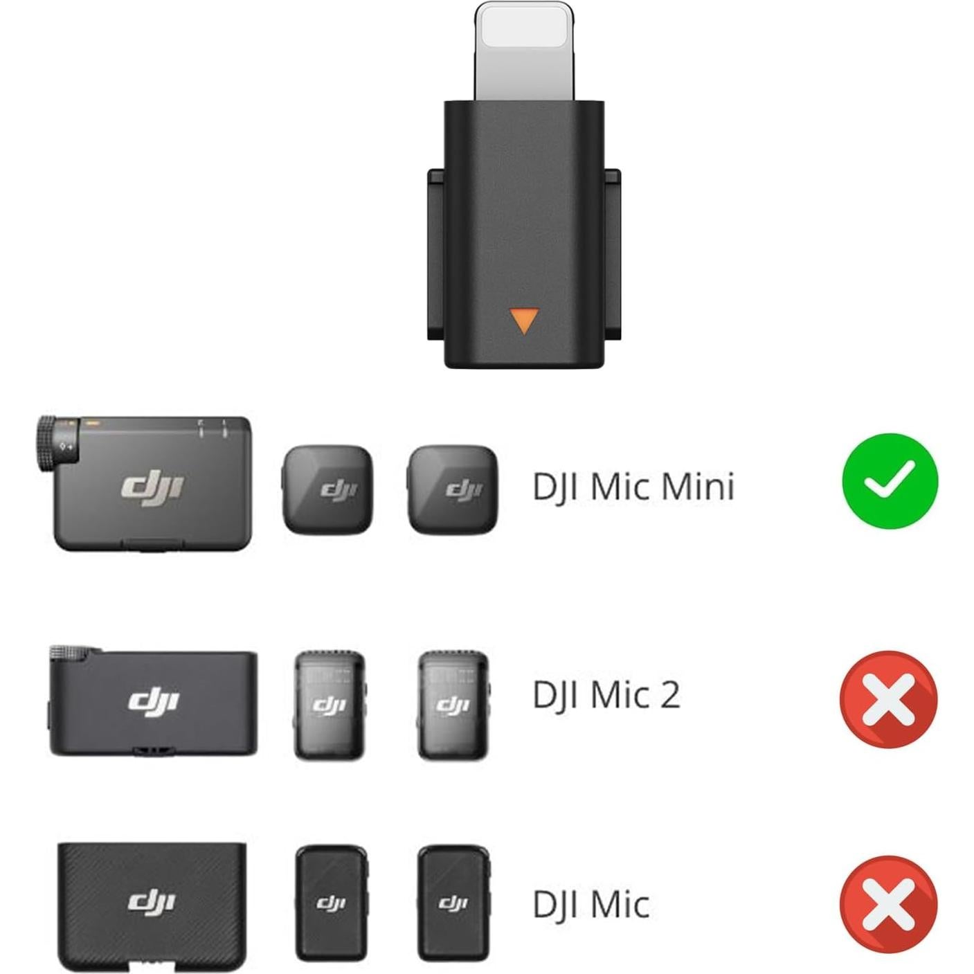 Adaptador DJI Mic Mini para iPhone 14/13/12/11/XS Max/8