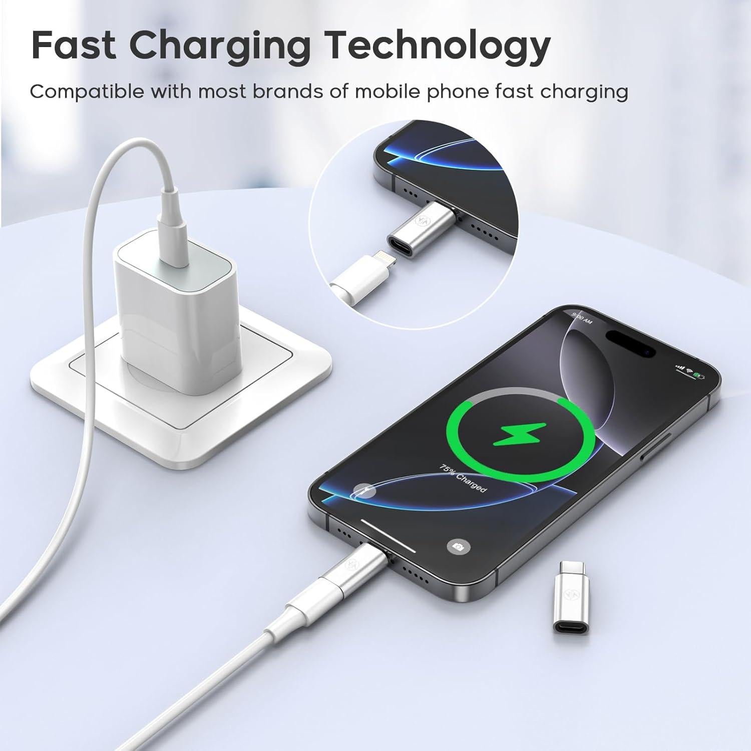 Paquete de 5 Adaptadores Lightning a USB-C Atill 18g