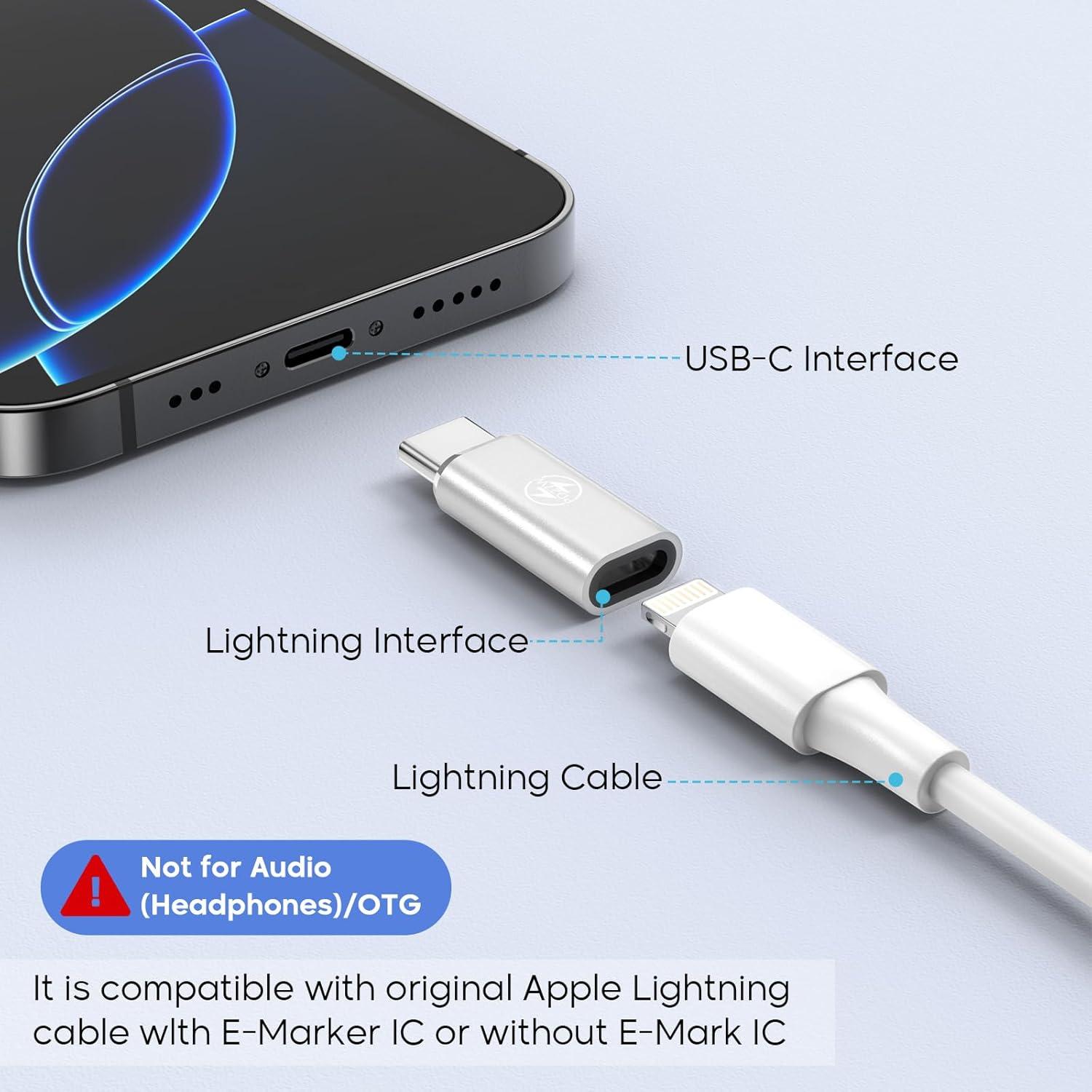 Paquete de 5 Adaptadores Lightning a USB-C Atill 18g