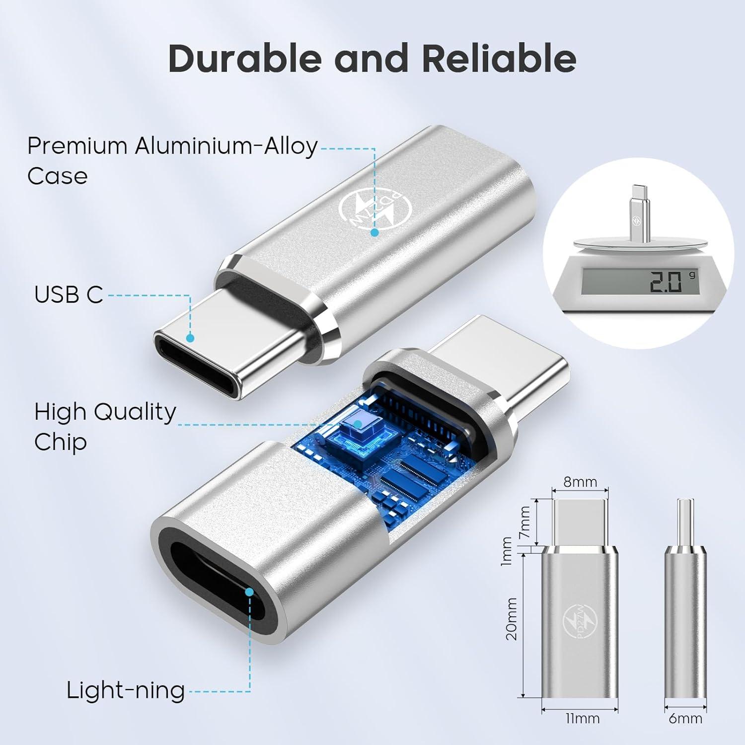 Paquete de 5 Adaptadores Lightning a USB-C Atill 18g