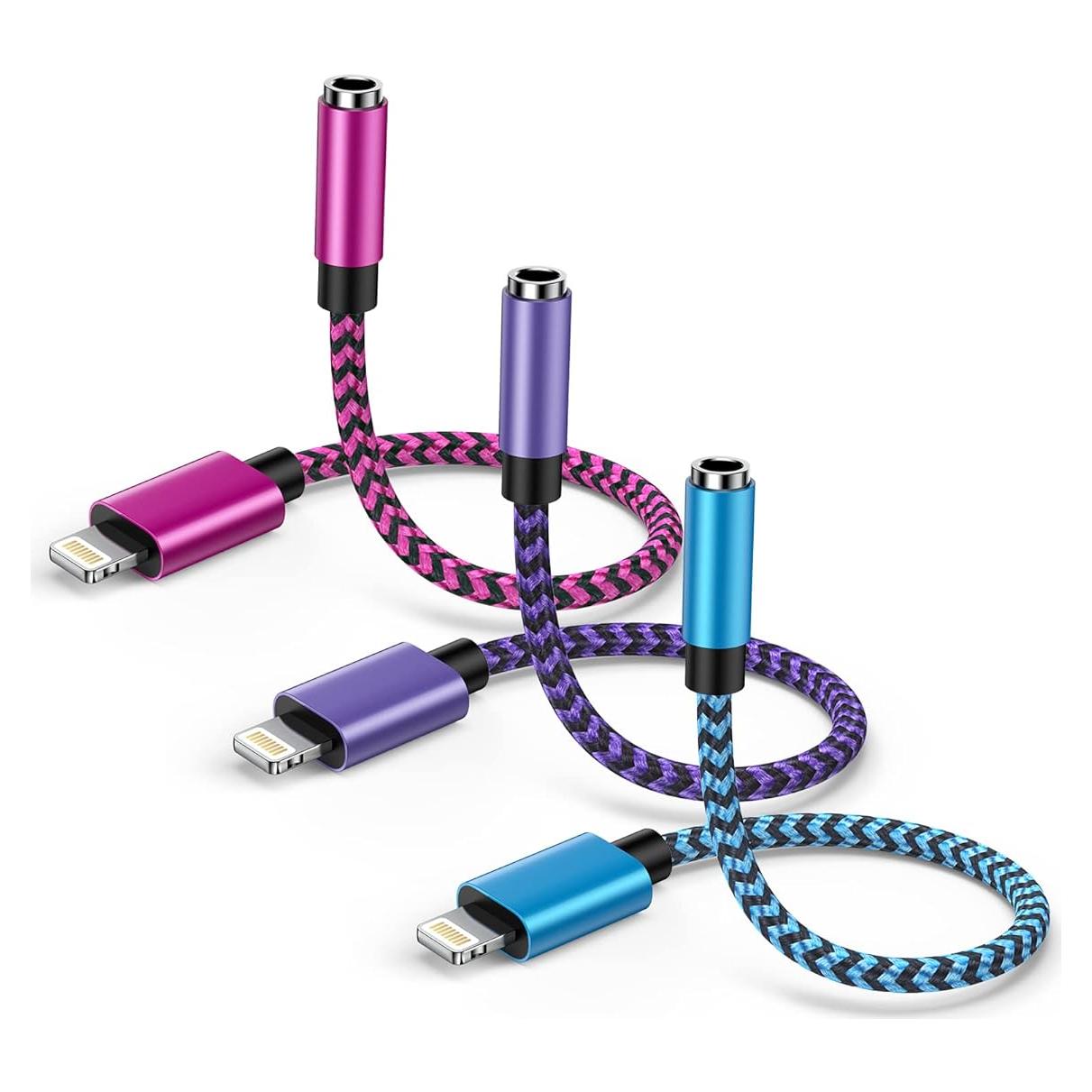 Adaptador de Auriculares Lightning a 3.5mm Ocbuo - Paquete de 3