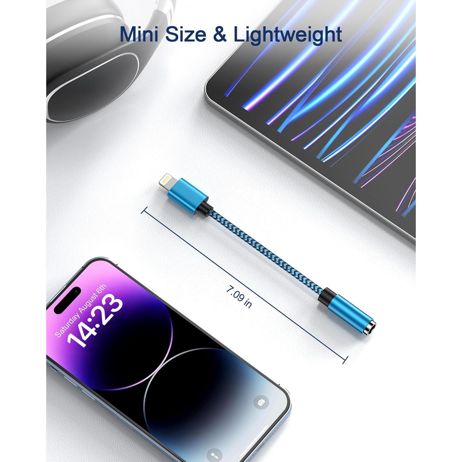 Adaptador de Auriculares Lightning a 3.5mm Ocbuo - Paquete de 3