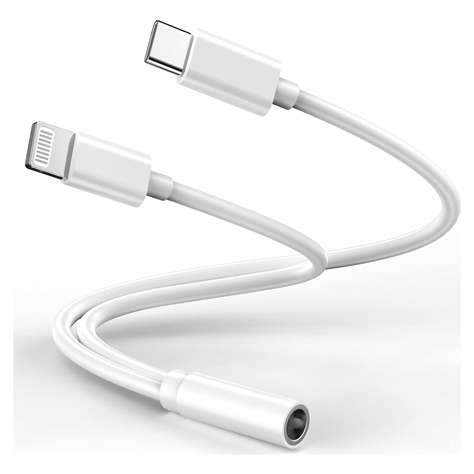 Adaptador Aux 3.5 mm Lightning y USB-C DESOFICON 2 en 1