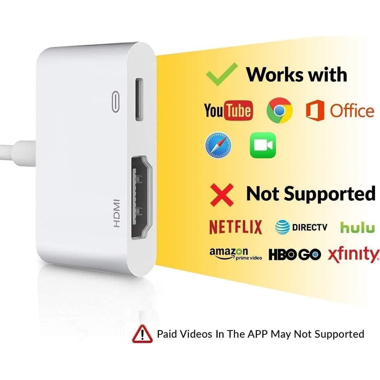 Adaptador Lightning a HDMI 1080P Apple para iPhone y iPad