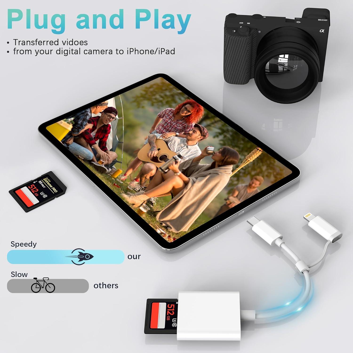 Lector de Tarjetas SD DCNETWORK USB-C y Lightning 1Slot