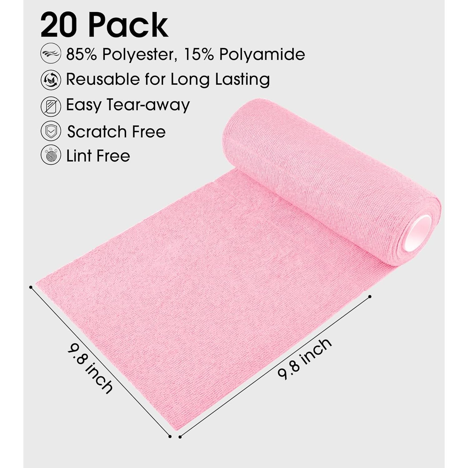 KitchLife Paños de Microfibra Reutilizables 20 Hojas Rosa