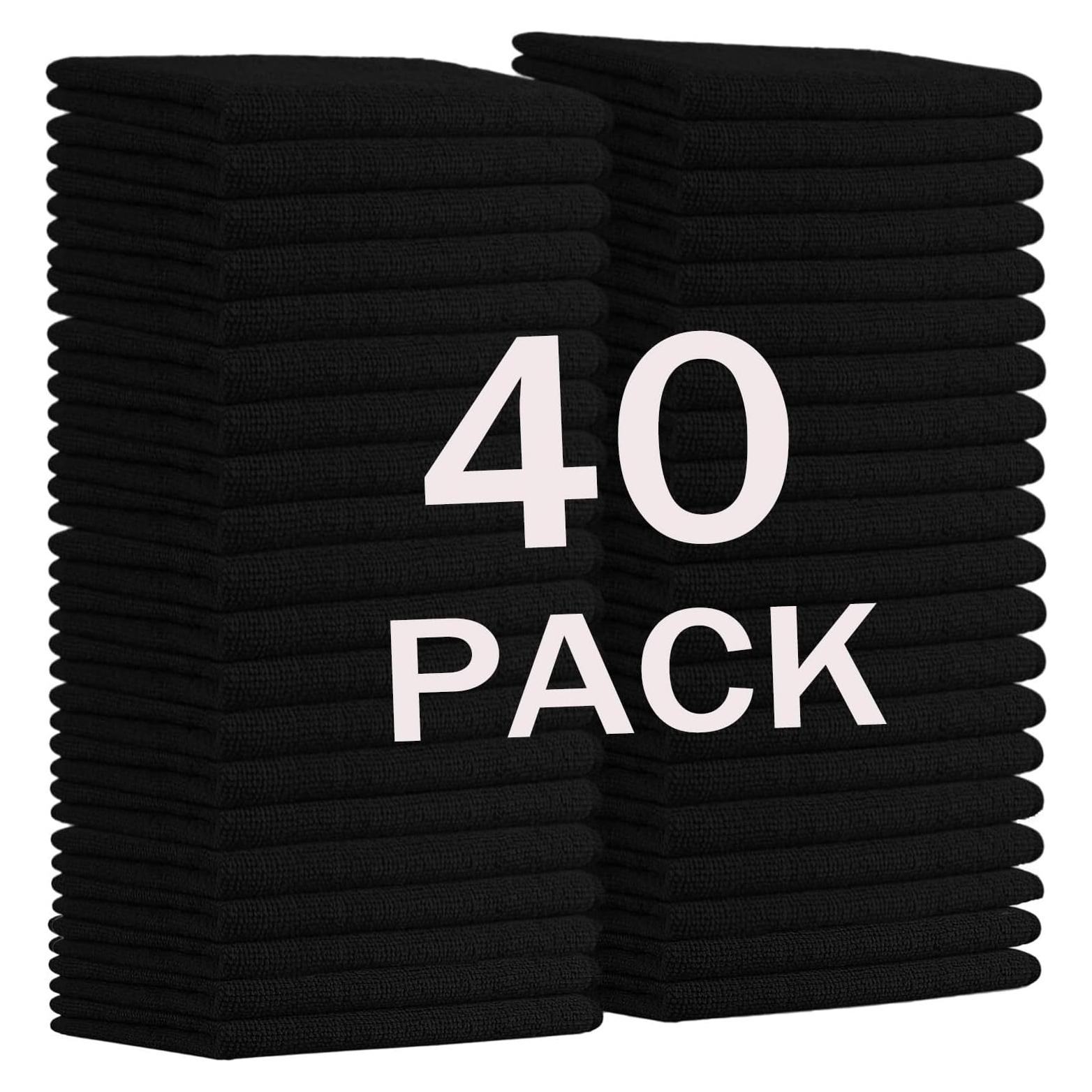 Paquete de 40 Paños de Microfibra Negras MRD's Home 30x30 cm