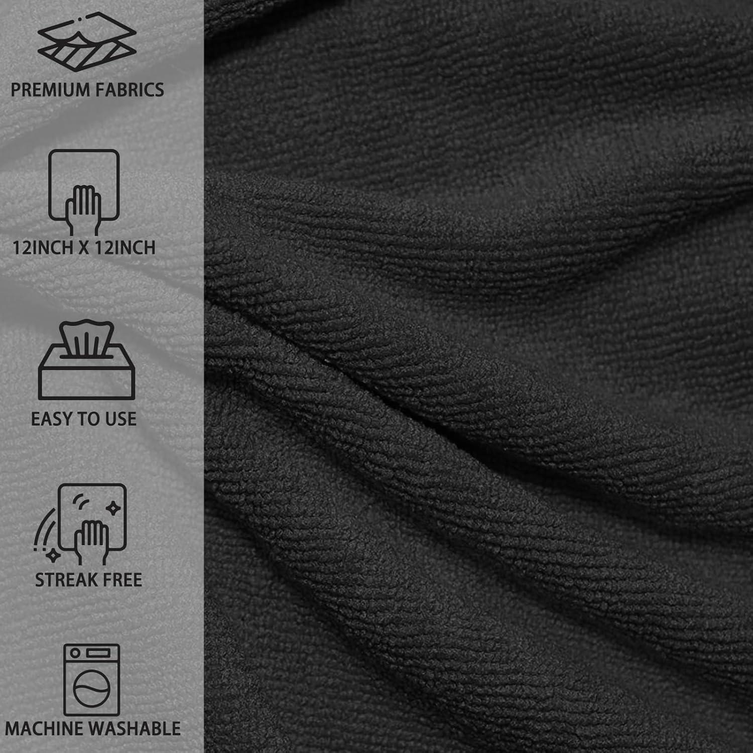 Paquete de 40 Paños de Microfibra Negras MRD's Home 30x30 cm