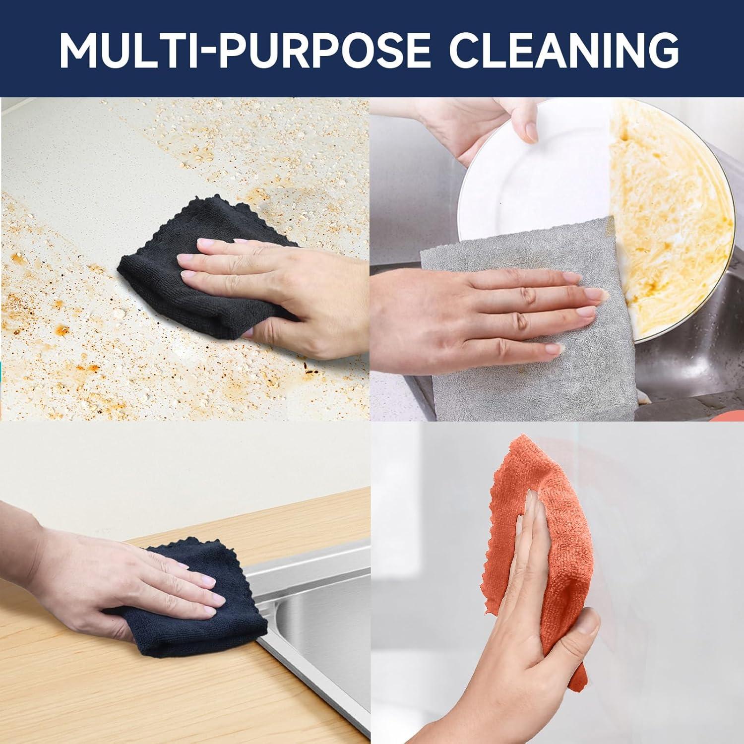 Paquete de 40 Paños de Microfibra Negras MRD's Home 30x30 cm