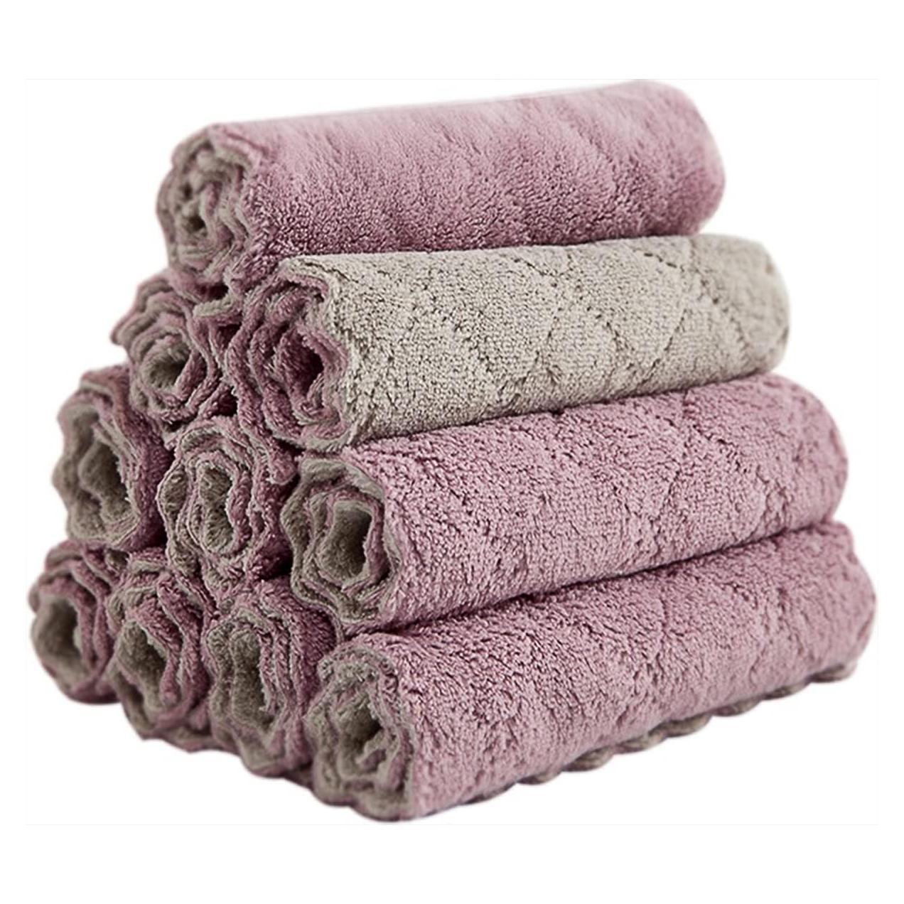 Paquete de 10 Toallas de Cocina SAOYOAS Microfibra 28x16 cm