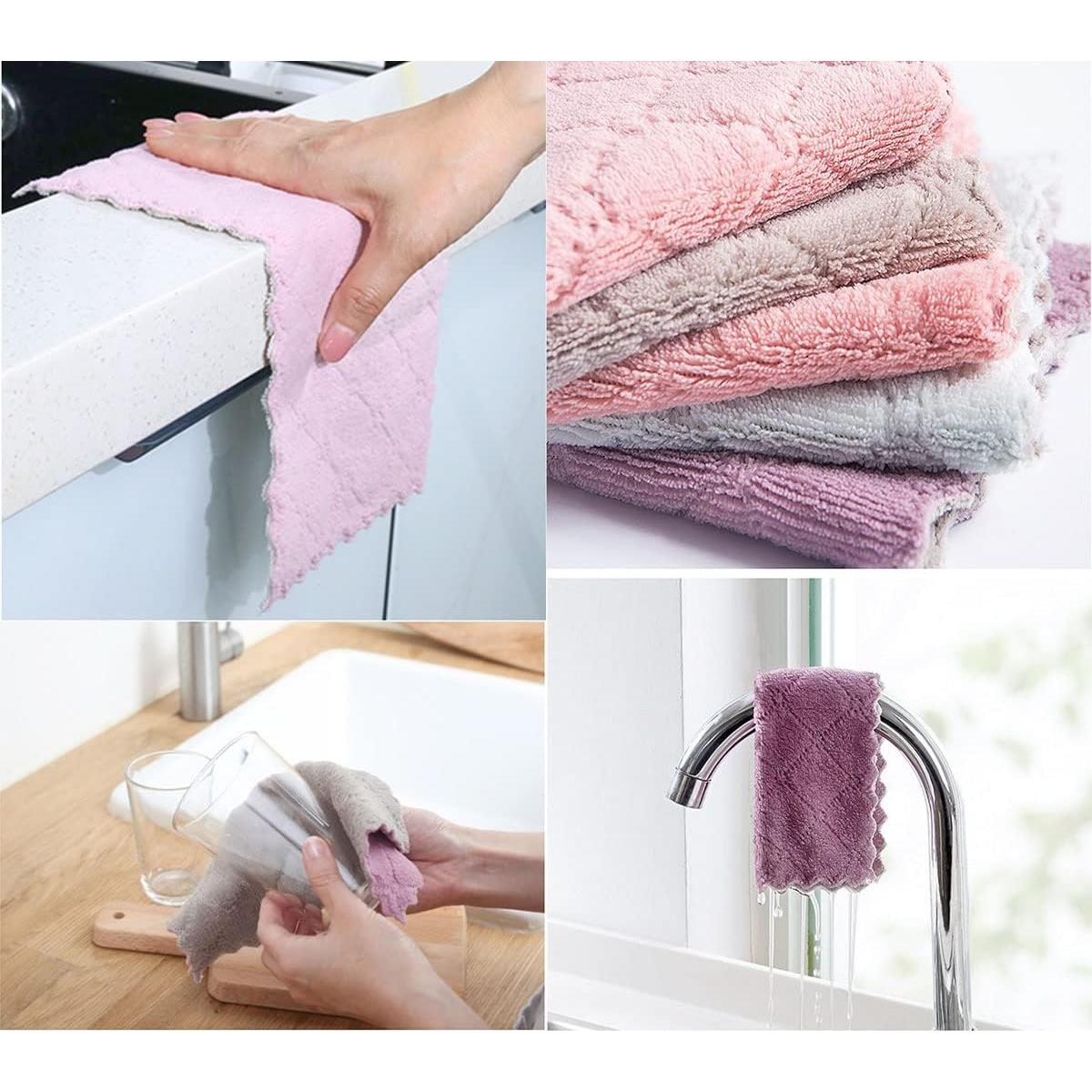 Paquete de 10 Toallas de Cocina SAOYOAS Microfibra 28x16 cm