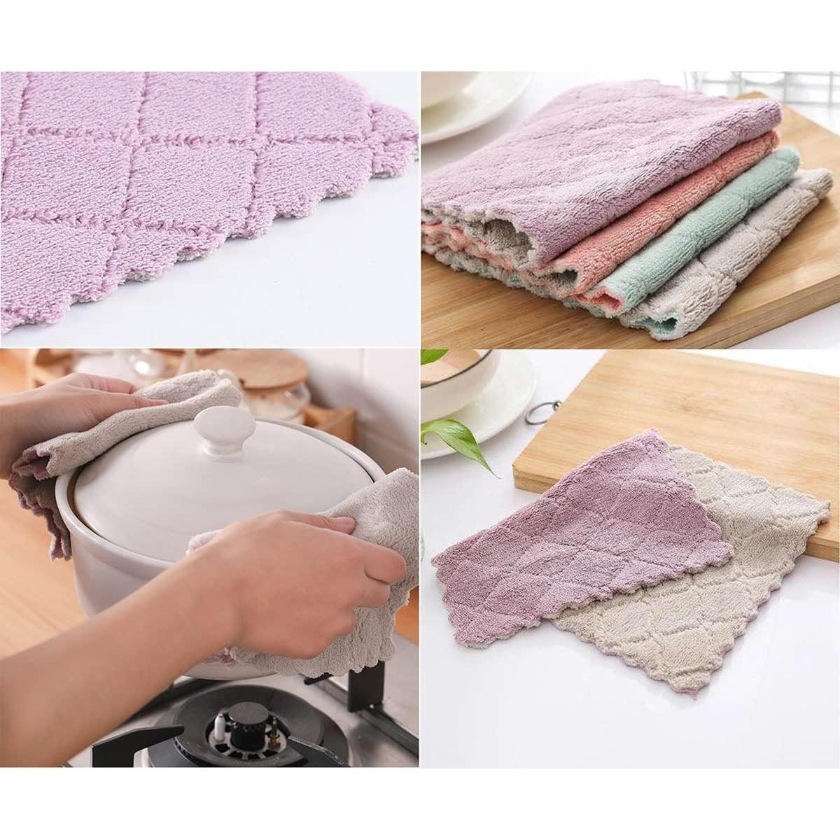 Paquete de 10 Toallas de Cocina SAOYOAS Microfibra 28x16 cm