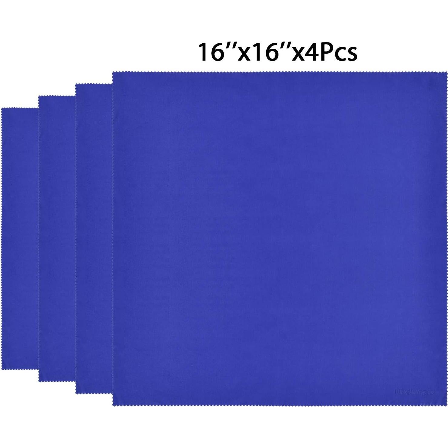 Paquete de 4 Paños de Microfibra Wisdompro 40x40 cm Azul