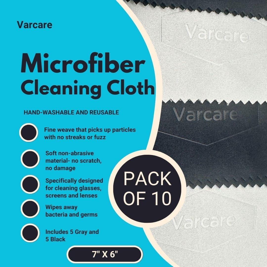 Paquete de 10 paños de limpieza de microfibra Varcare 18.6x14.8 cm