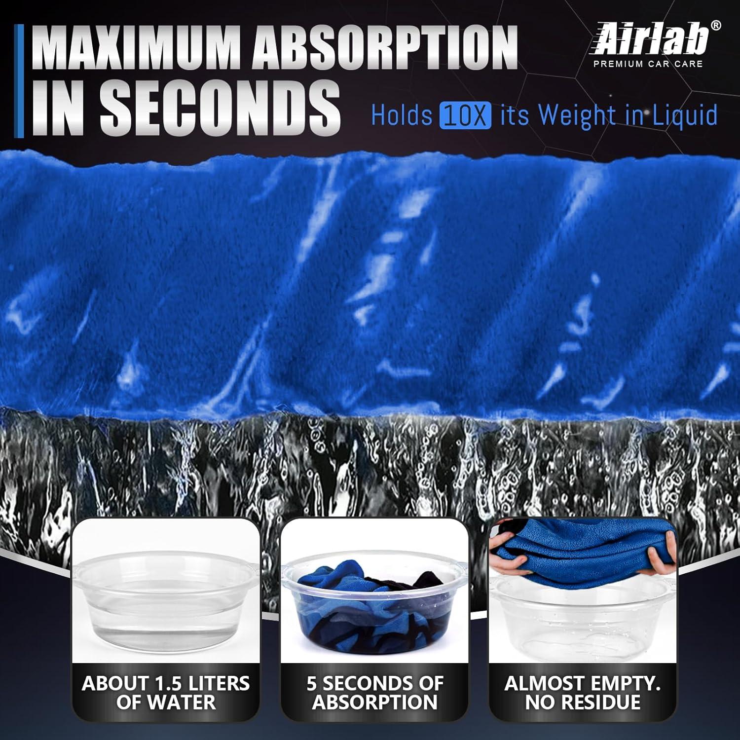 Toallas de Microfibra Airlab 40x40 cm, Paquete de 4, 800 GSM