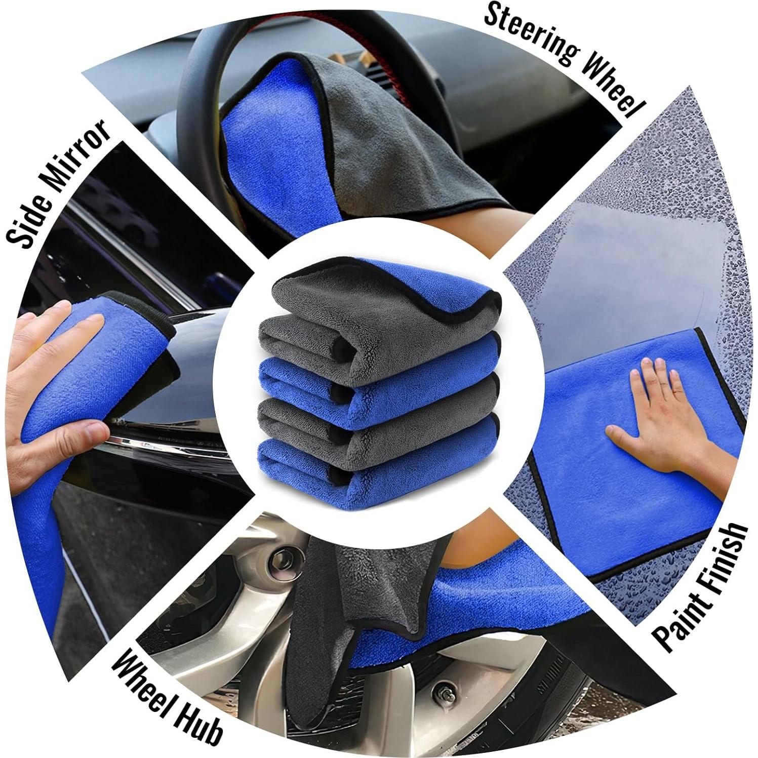 Toallas de Microfibra Airlab 40x40 cm, Paquete de 4, 800 GSM