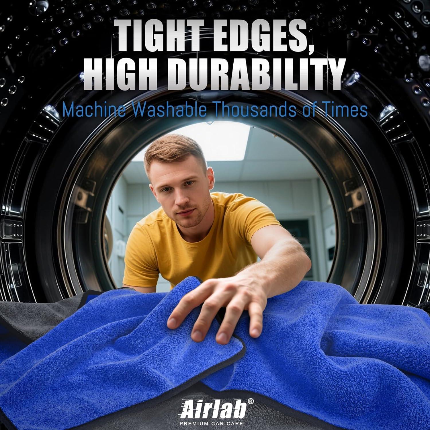 Toallas de Microfibra Airlab 40x40 cm, Paquete de 4, 800 GSM