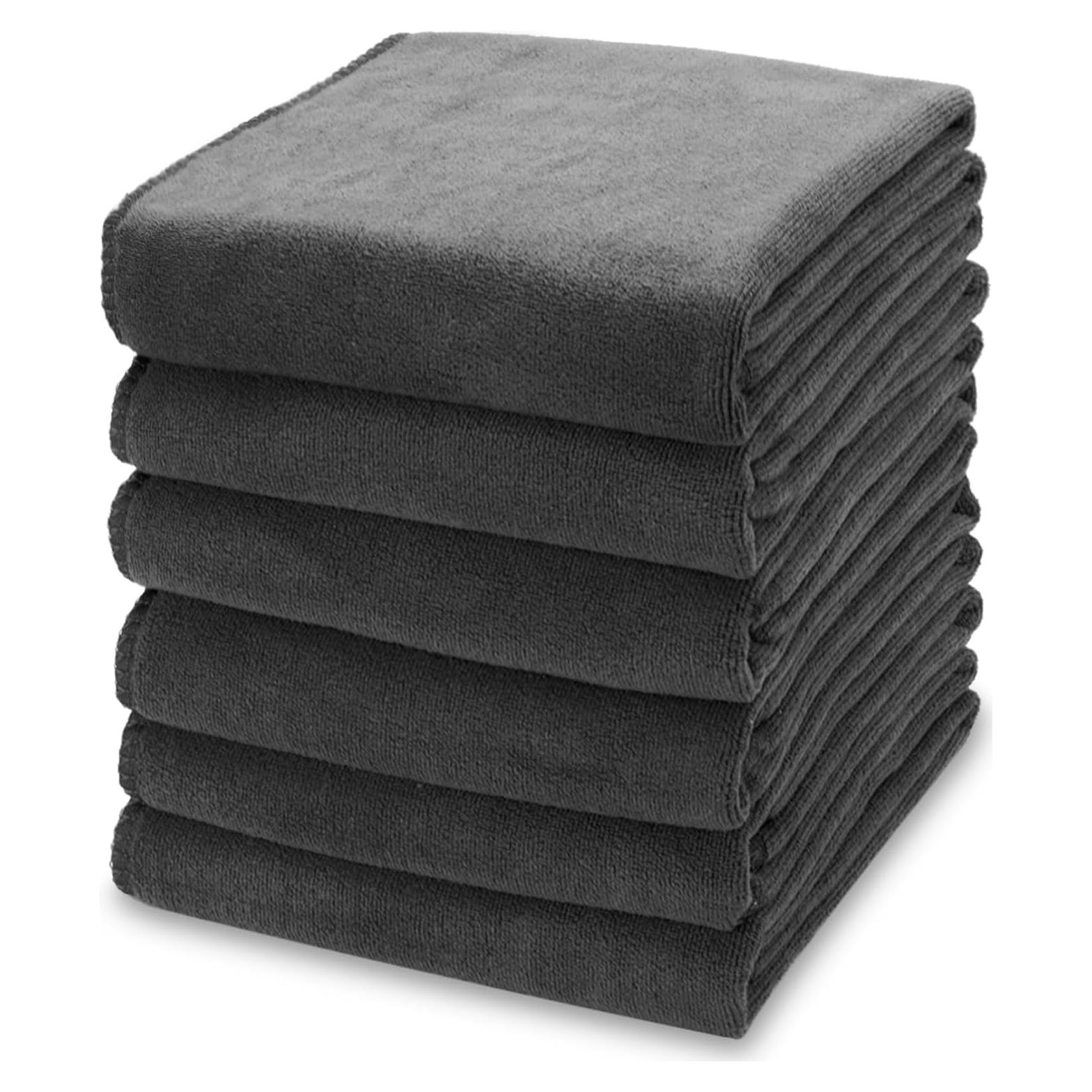 Toallas de Cocina Kimteny 33x71 cm 400 GSM 6 Paquete Gris