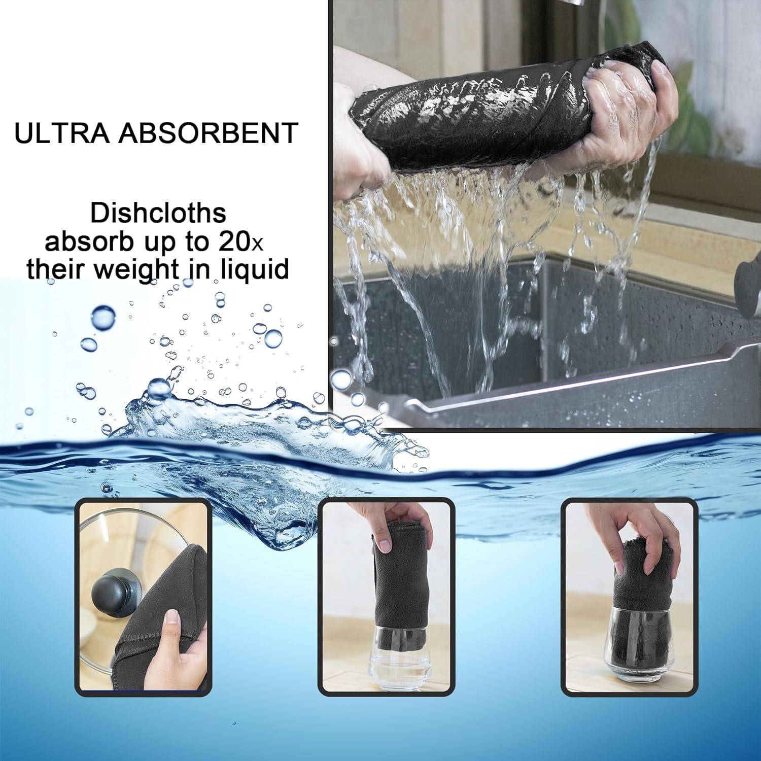 Toallas de Cocina Kimteny 33x71 cm 400 GSM 6 Paquete Gris