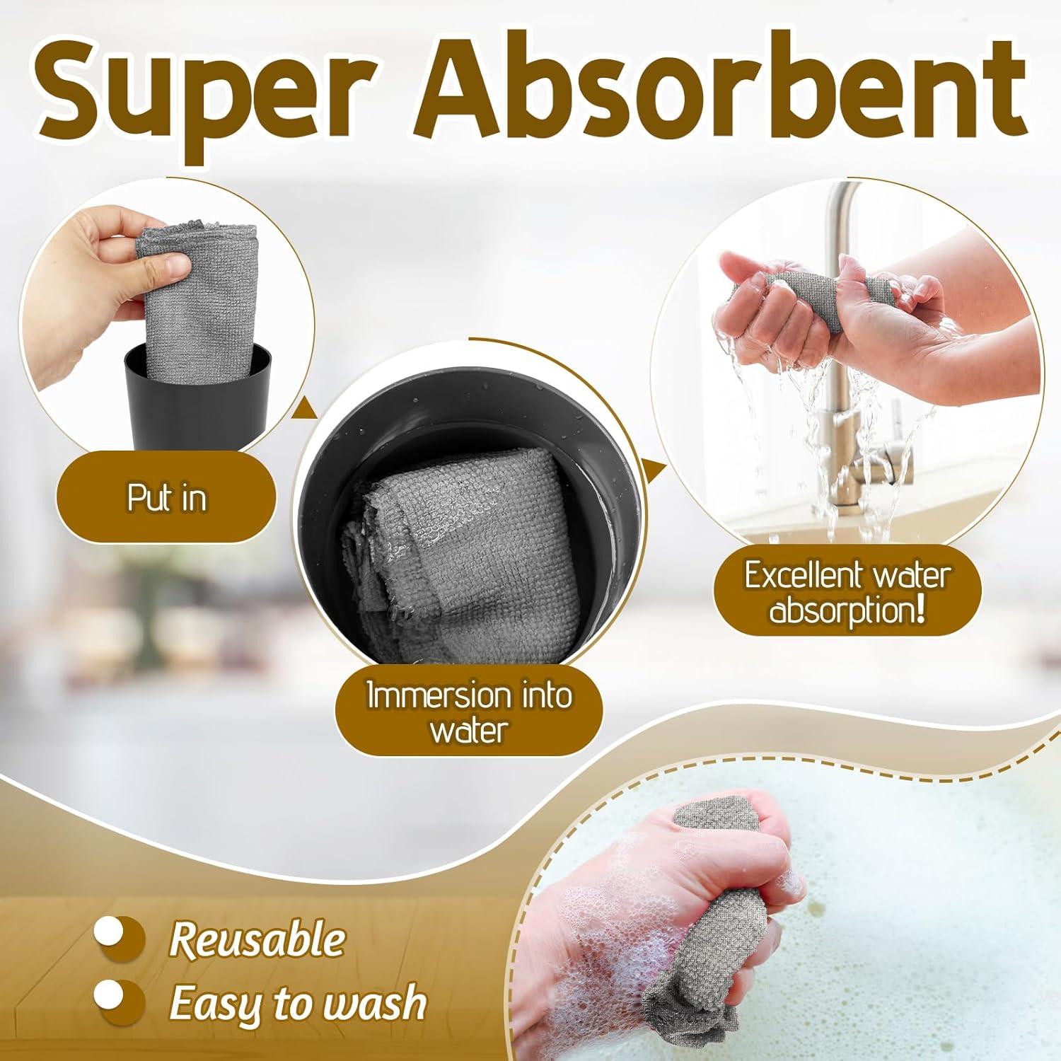 Paquete de 75 Rollos de Paños de Microfibra OJYUDD 25x25 cm