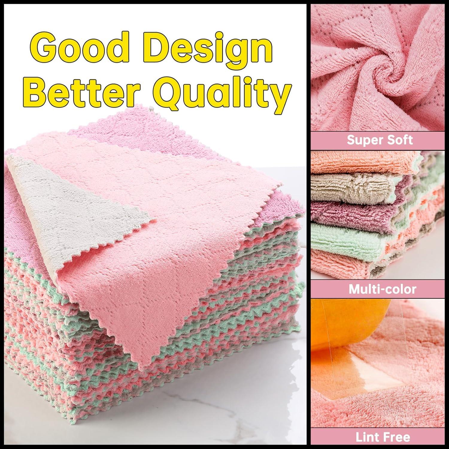 Paquete de 12 Toallas de Cocina IZYUF Microfibra 25.4x25.4 cm