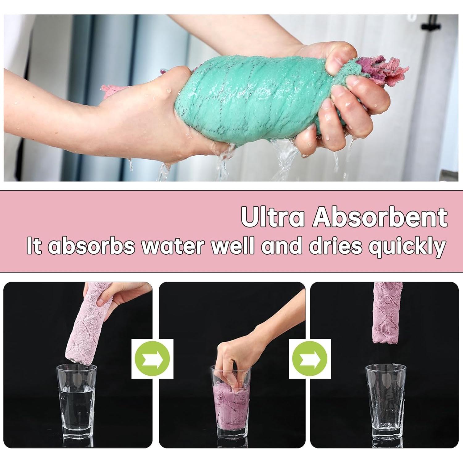 Paquete de 12 Toallas de Cocina IZYUF Microfibra 25.4x25.4 cm