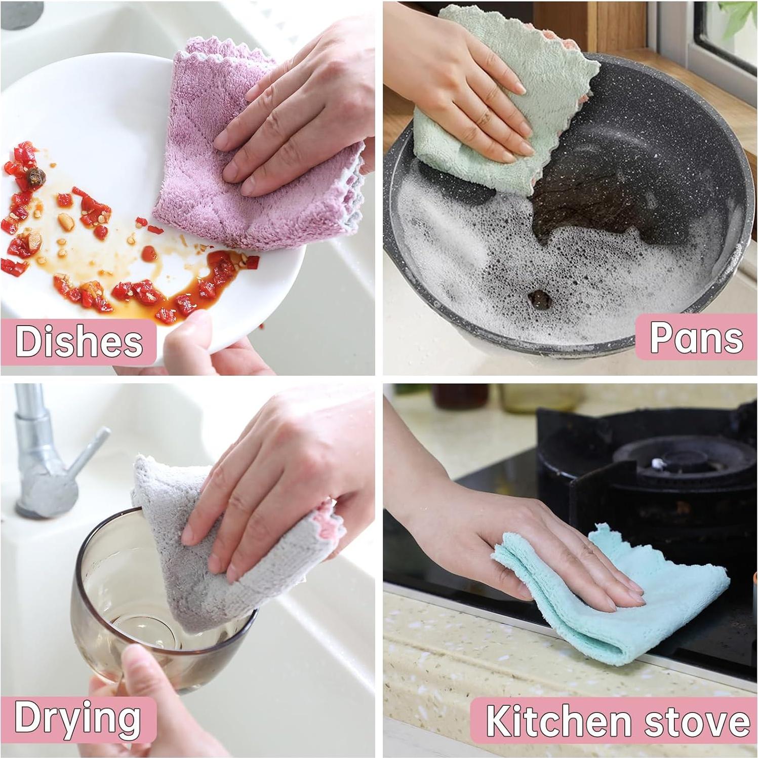 Paquete de 12 Toallas de Cocina IZYUF Microfibra 25.4x25.4 cm