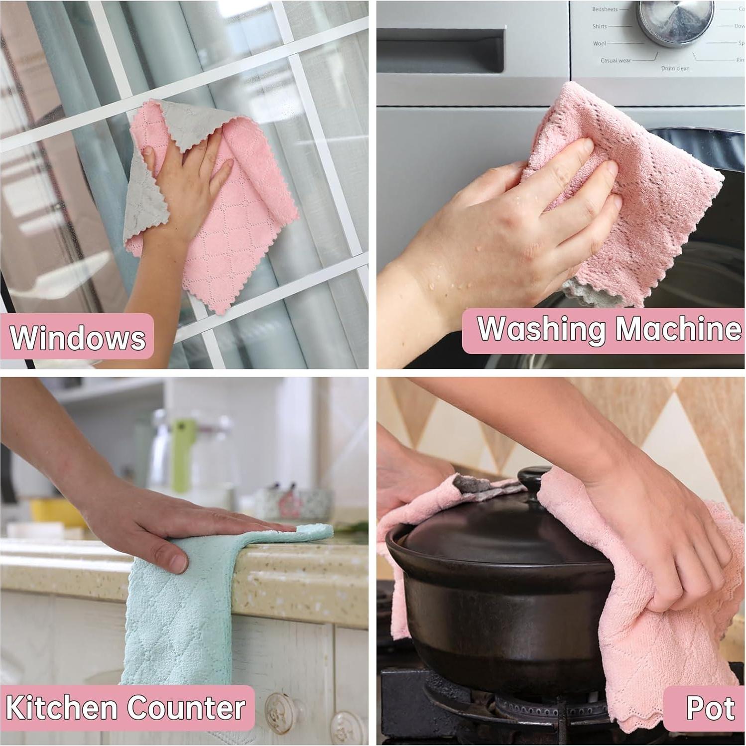 Paquete de 12 Toallas de Cocina IZYUF Microfibra 25.4x25.4 cm