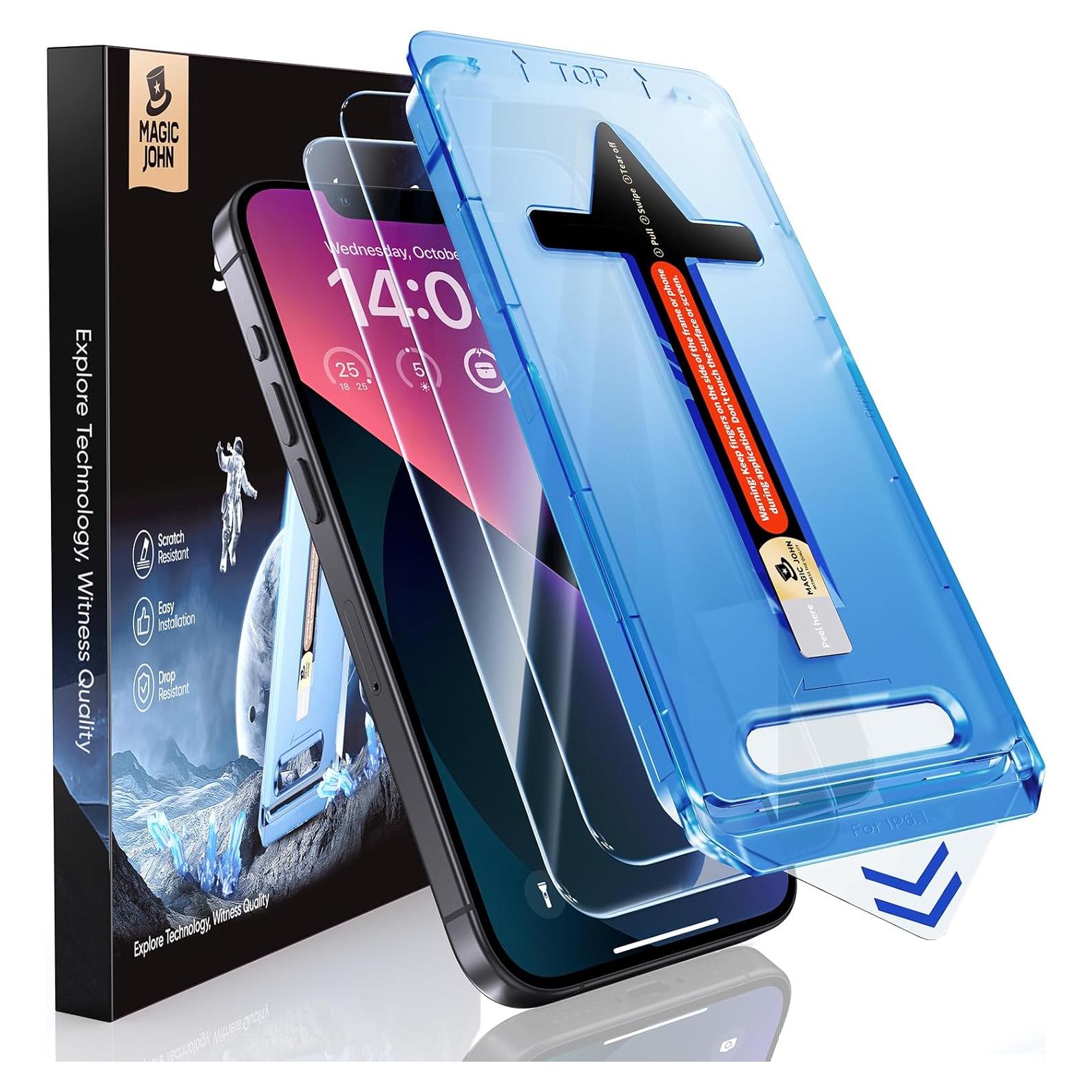 Protector de Pantalla Vidrio Templado MAGIC JOHN para iPhone 13/14 Pro