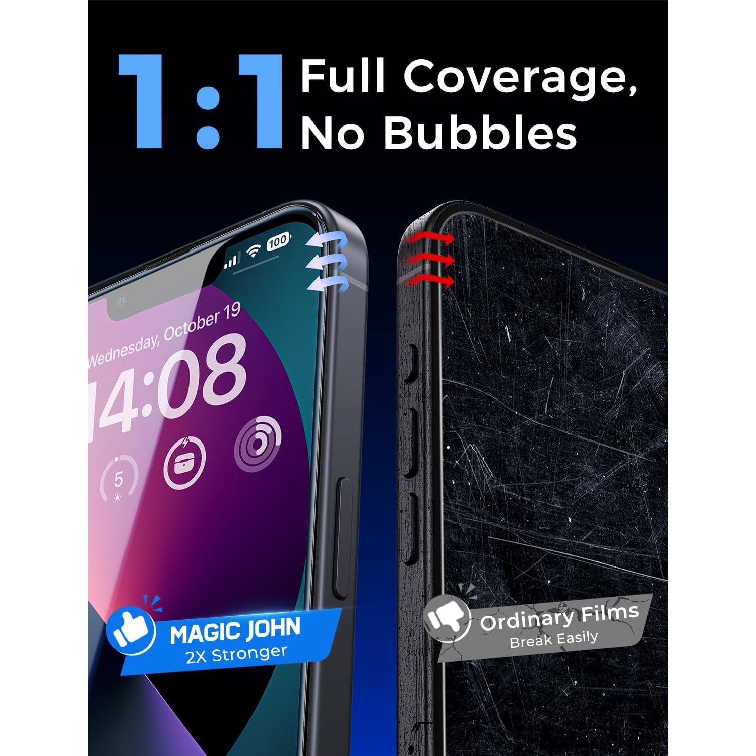 Protector de Pantalla Vidrio Templado MAGIC JOHN para iPhone 13/14 Pro