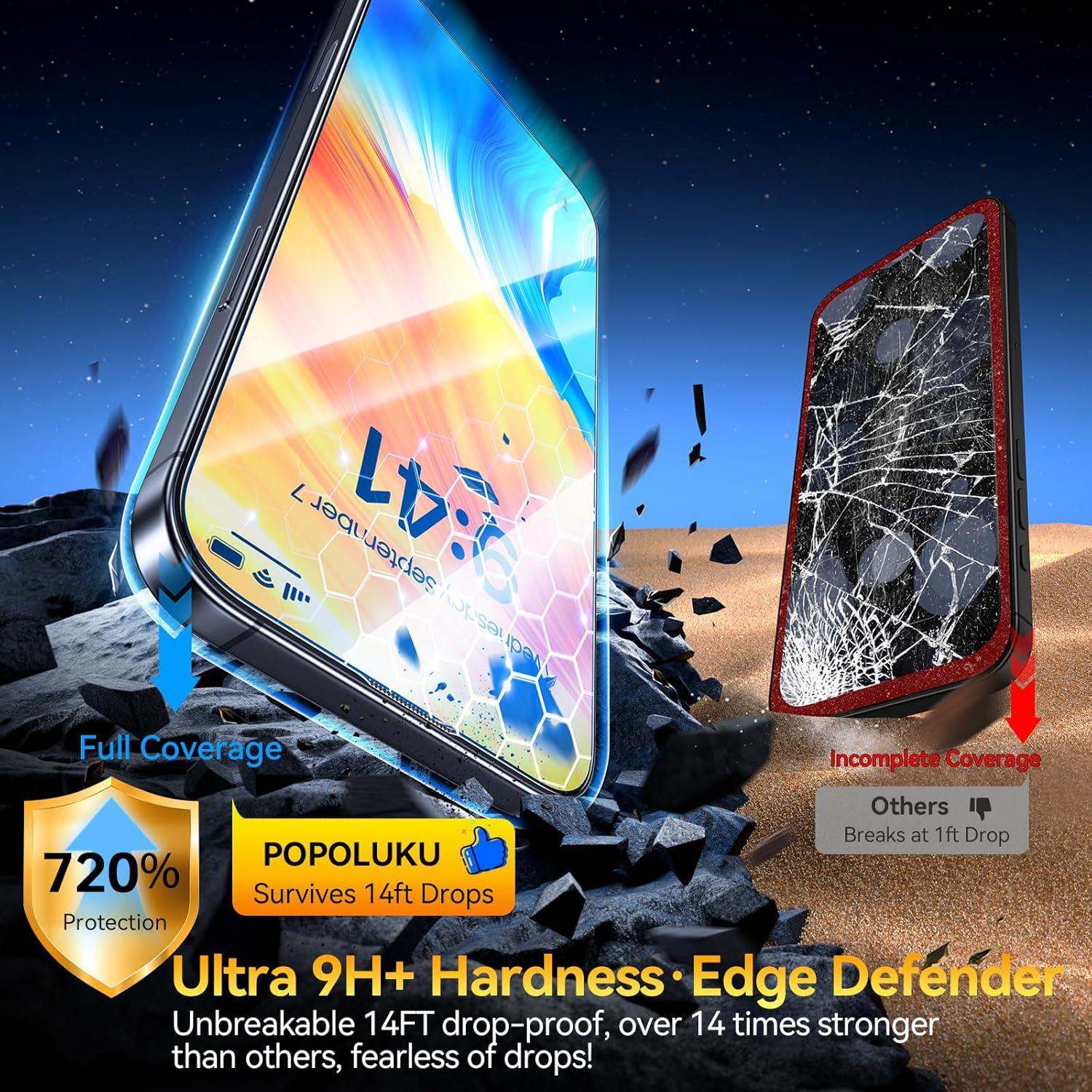 Protector de Pantalla Vidrio Templado Popoluku iPhone 17 Pro Max