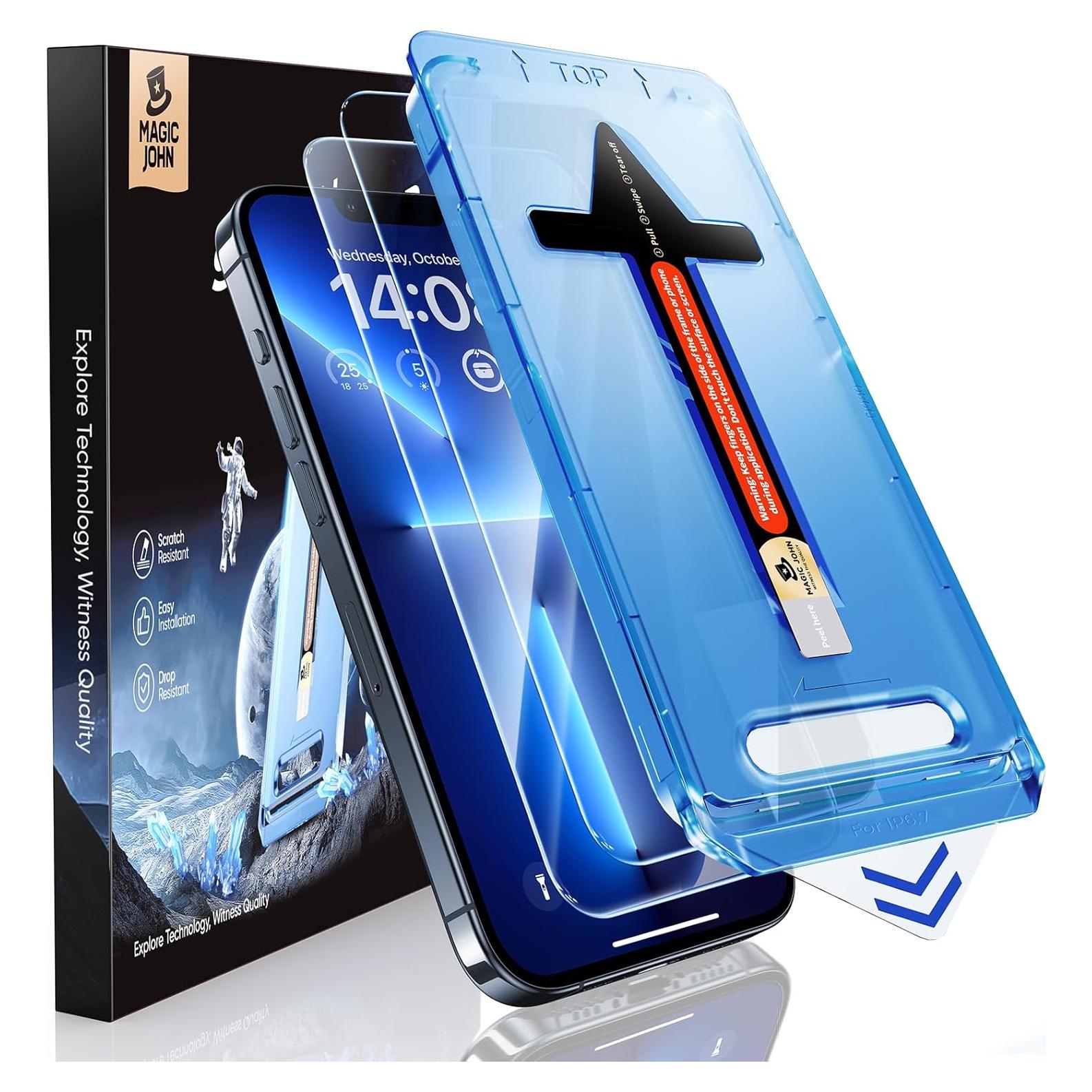 Protector de Pantalla Vidrio Templado MAGIC JOHN para iPhone 13 Pro Max/14 Plus