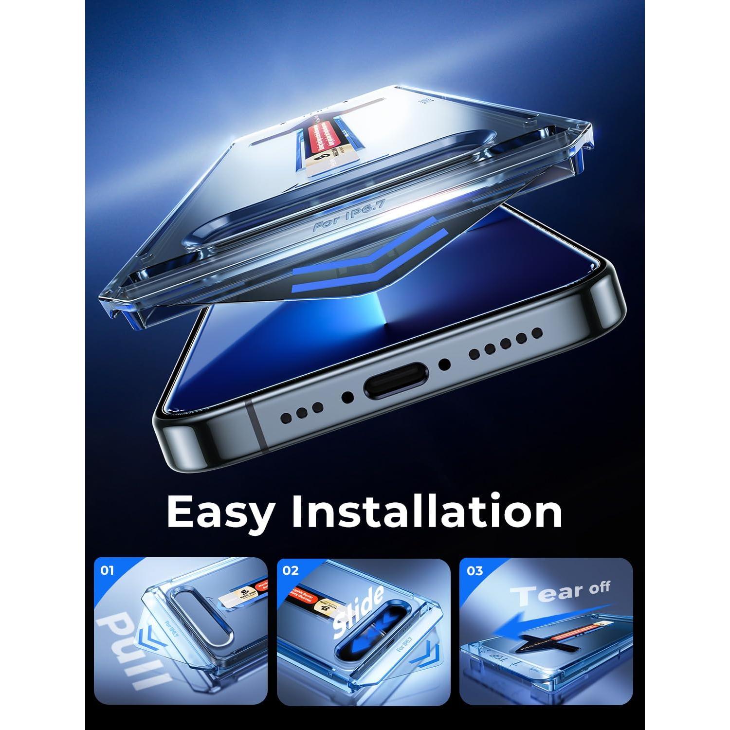 Protector de Pantalla Vidrio Templado MAGIC JOHN para iPhone 13 Pro Max/14 Plus