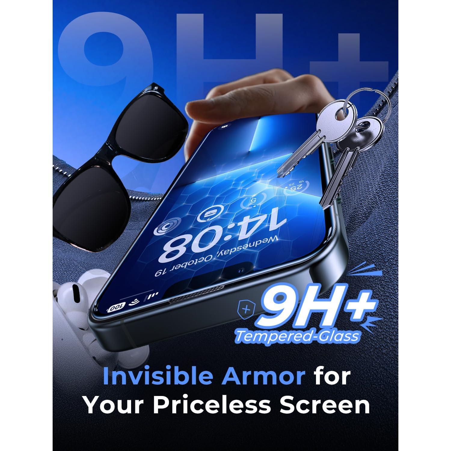 Protector de Pantalla Vidrio Templado MAGIC JOHN para iPhone 13 Pro Max/14 Plus