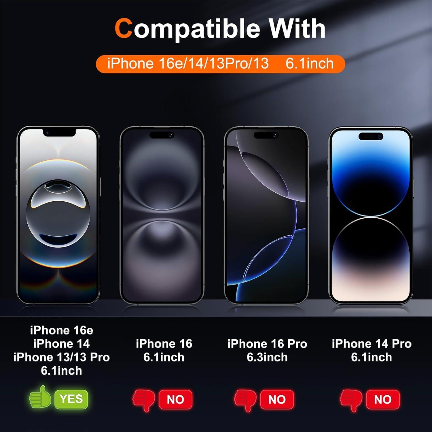 Protector de Pantalla Mate Ksleri para iPhone 16e/14/13 Pro 6.1"