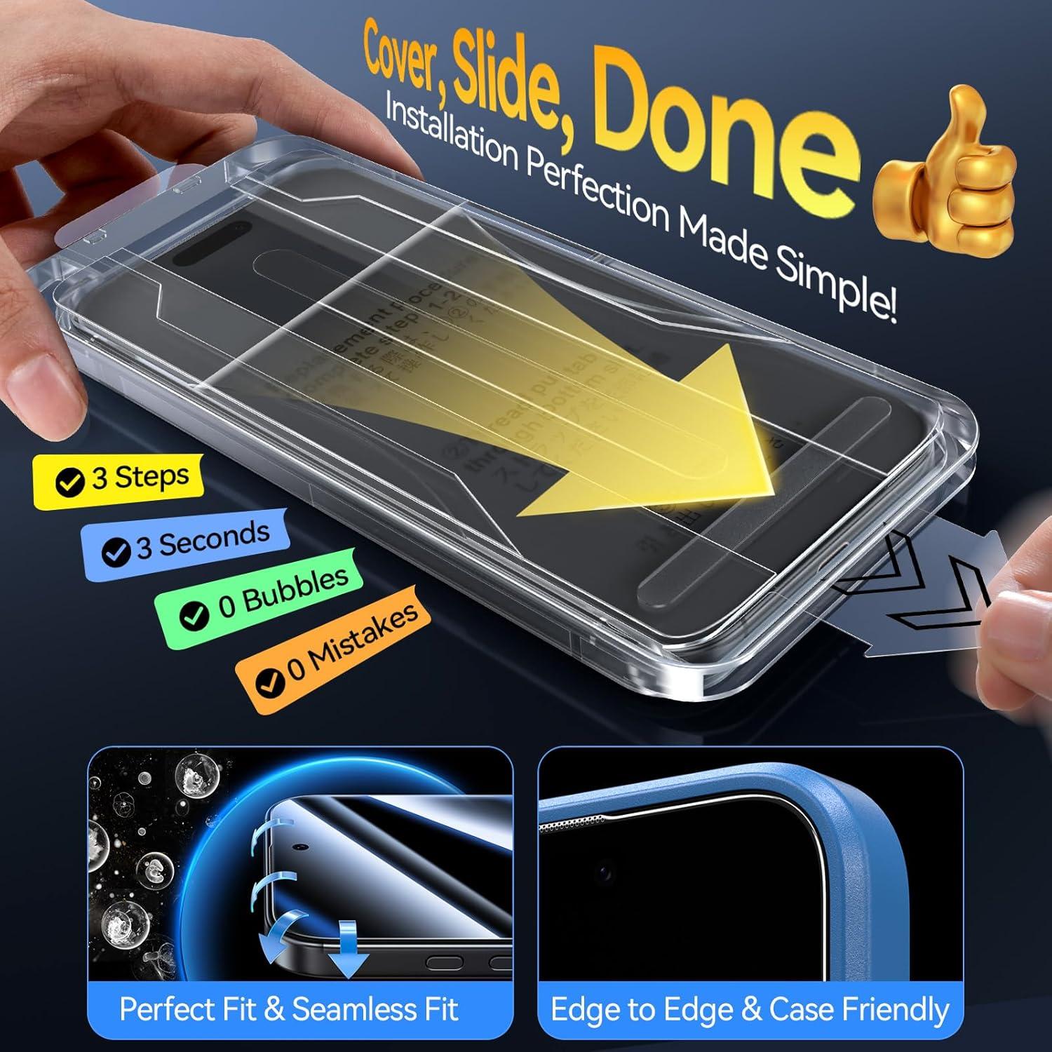 Protector de Pantalla Privado Popoluku 9H para iPhone 16 Pro