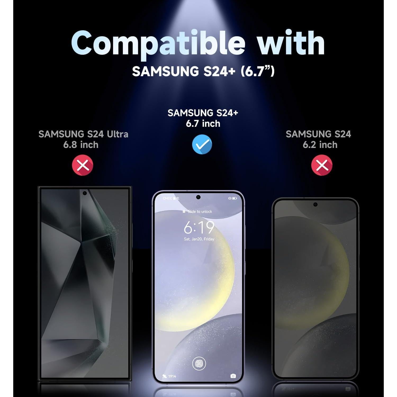 Protector de Pantalla Vidrio Templado MAGIC JOHN para Samsung Galaxy S24 Plus 6.7"