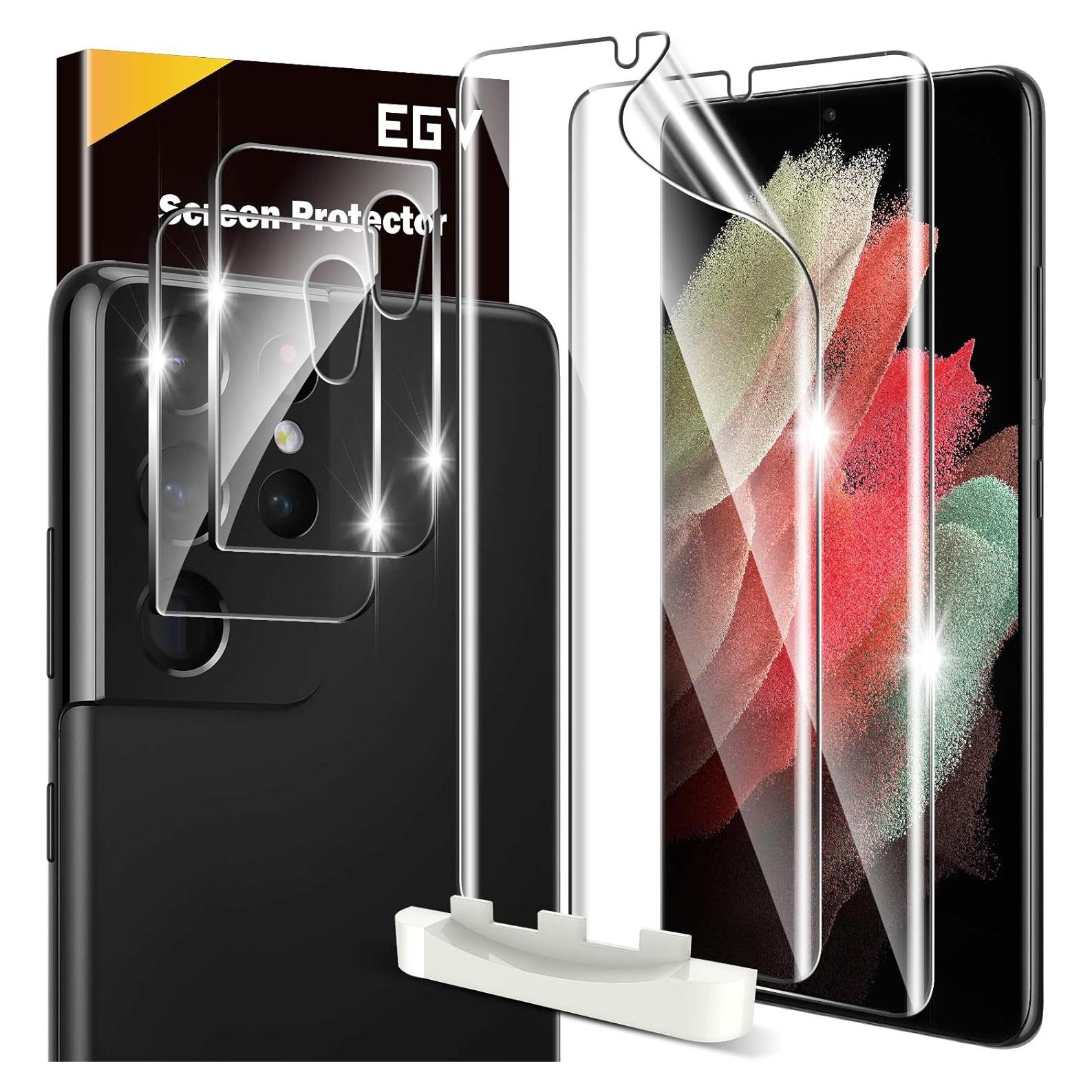 Protector de Pantalla TPU y Lente EGV para Samsung S21 Ultra