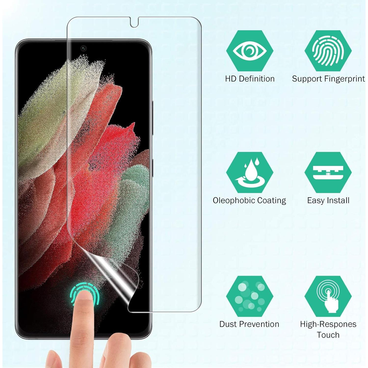 Protector de Pantalla TPU y Lente EGV para Samsung S21 Ultra