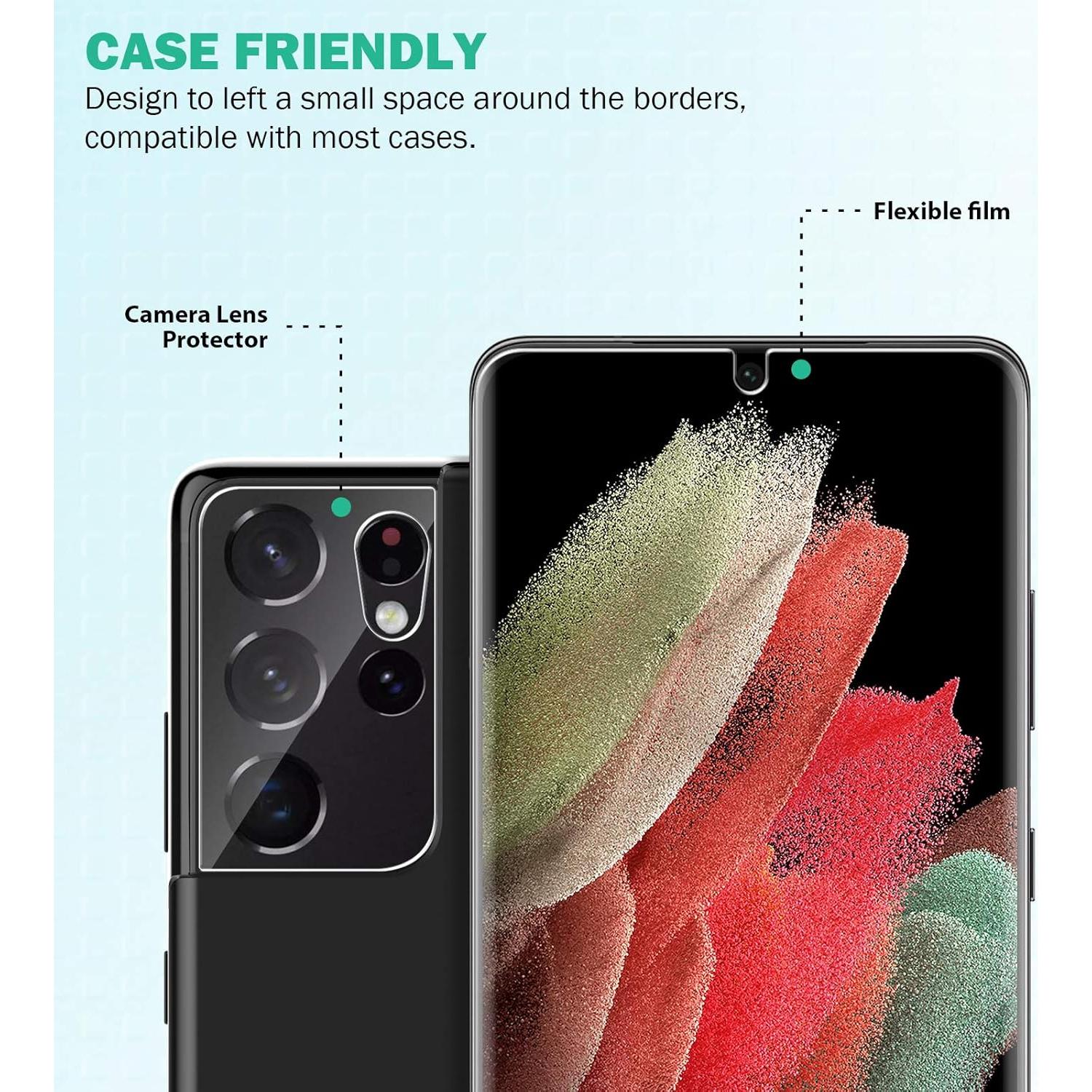 Protector de Pantalla TPU y Lente EGV para Samsung S21 Ultra