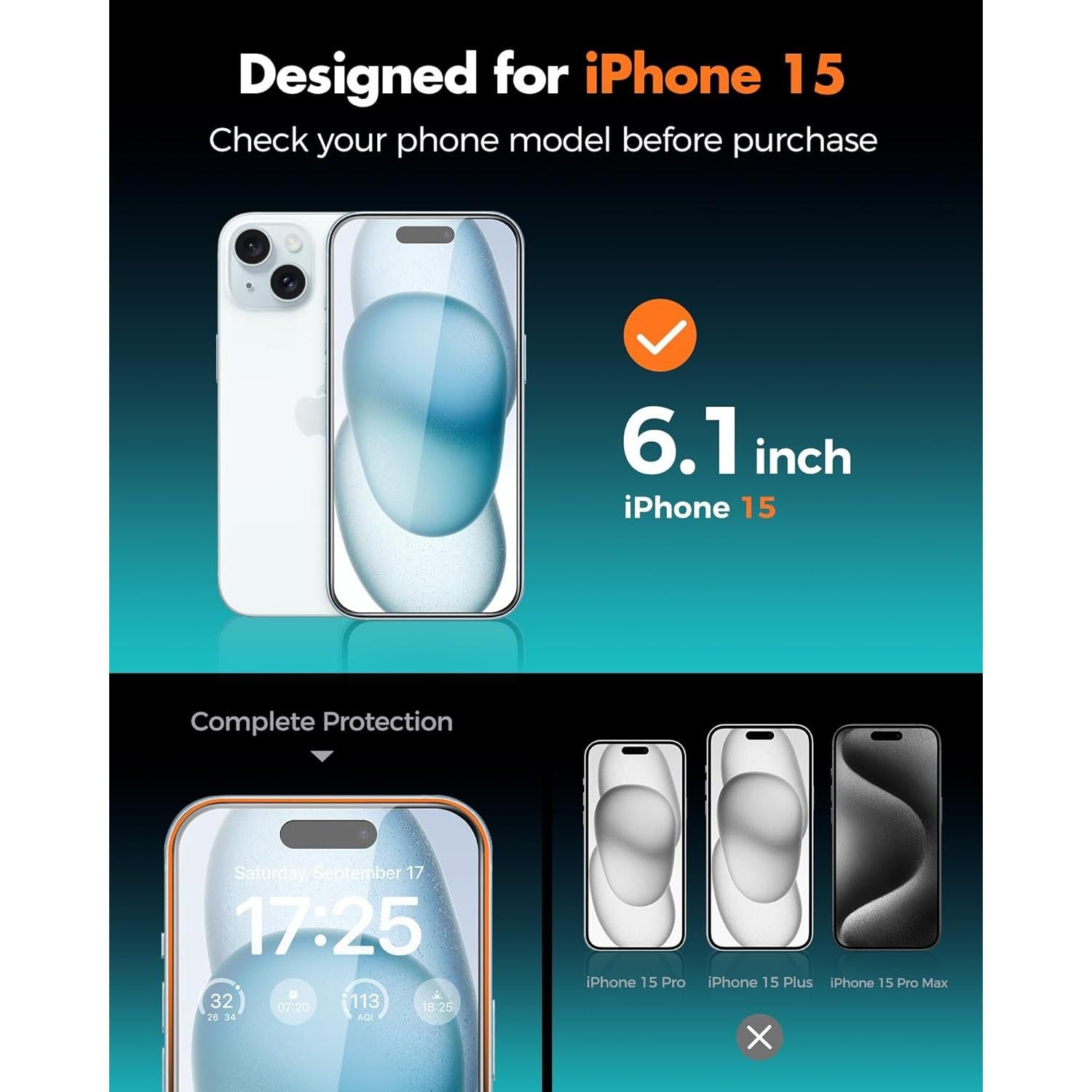 Protector de Pantalla UNBREAKcable para iPhone 15 6.1" 4PCS