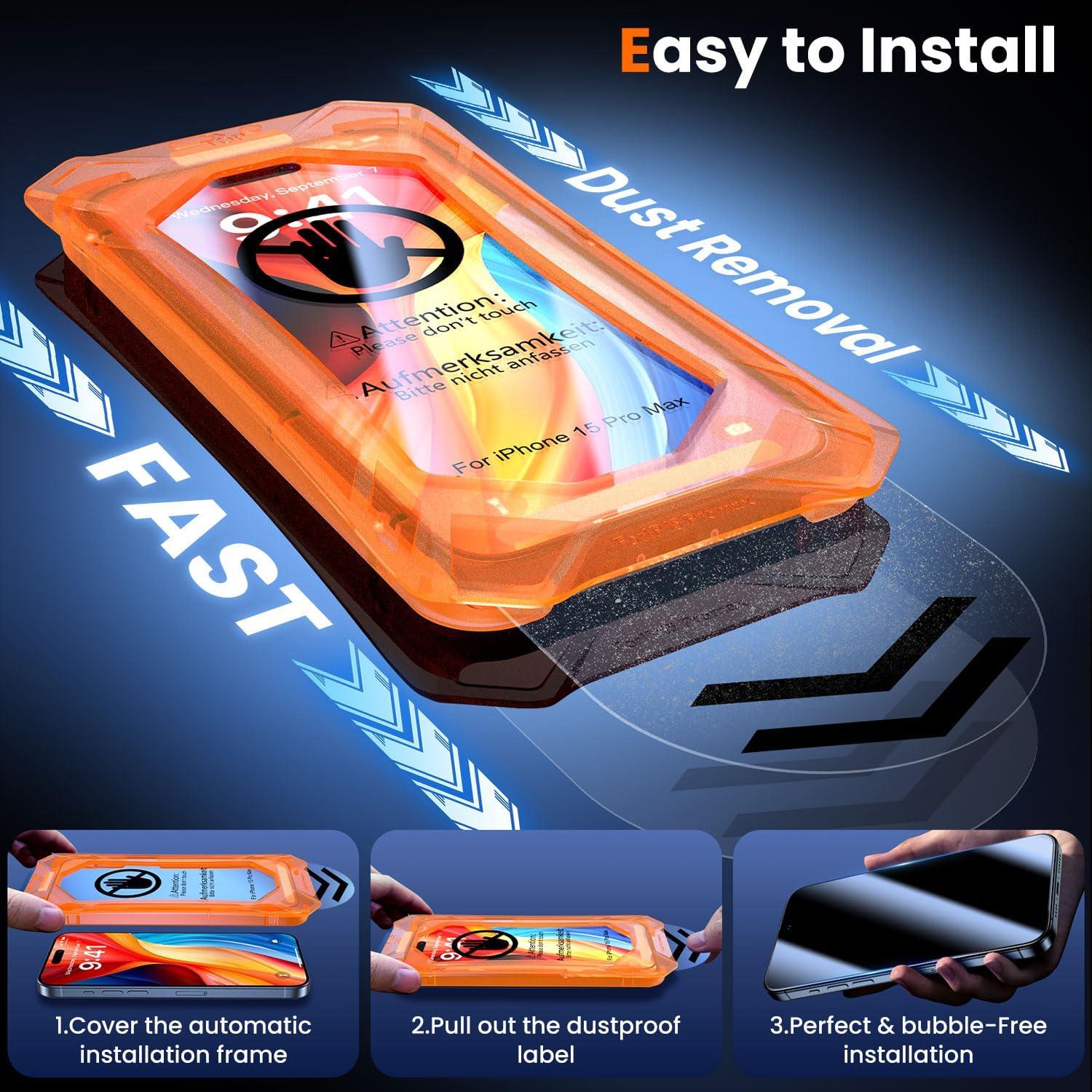 Protector de Pantalla UniqueMe para iPhone 15 Pro Max 9H