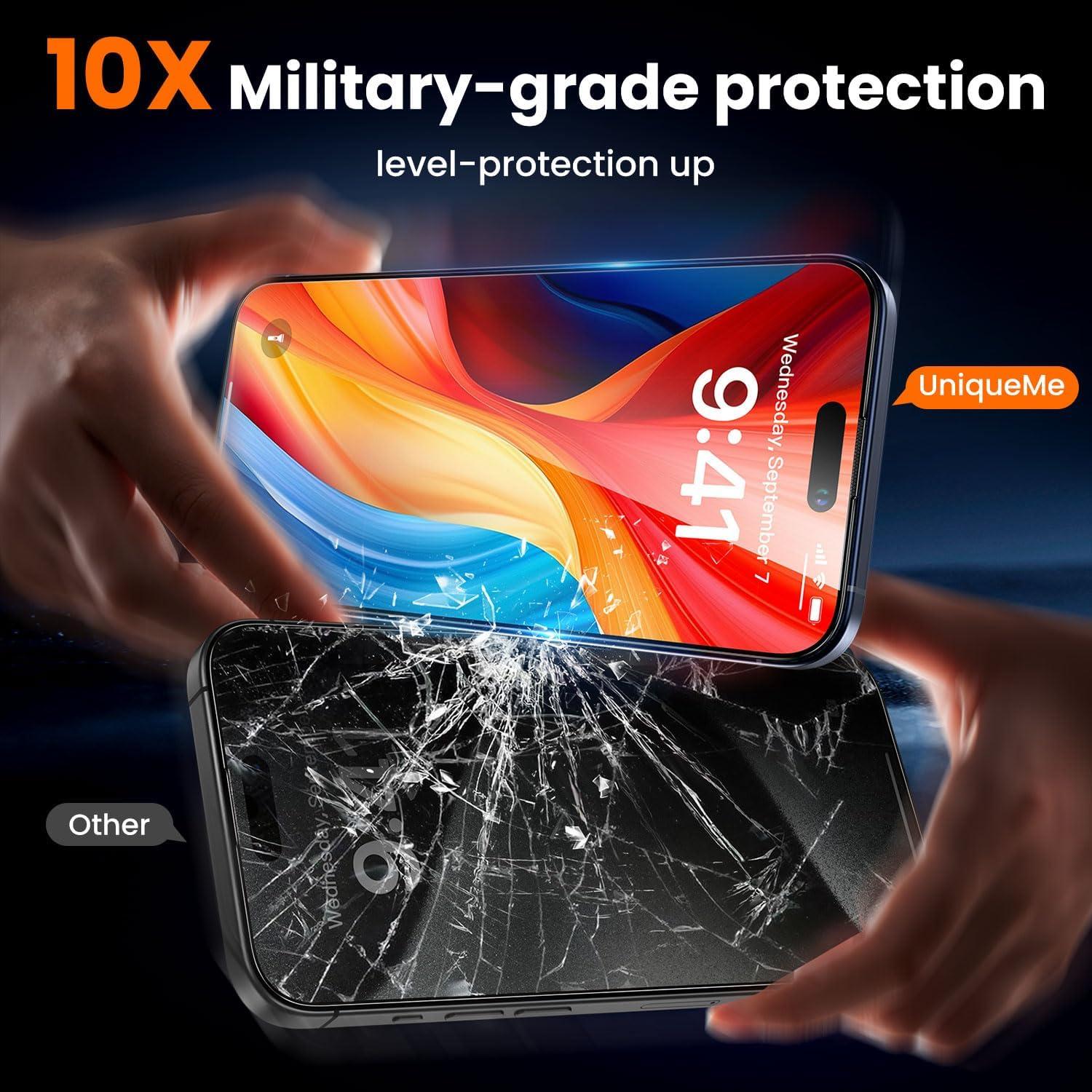 Protector de Pantalla UniqueMe para iPhone 15 Pro Max 9H