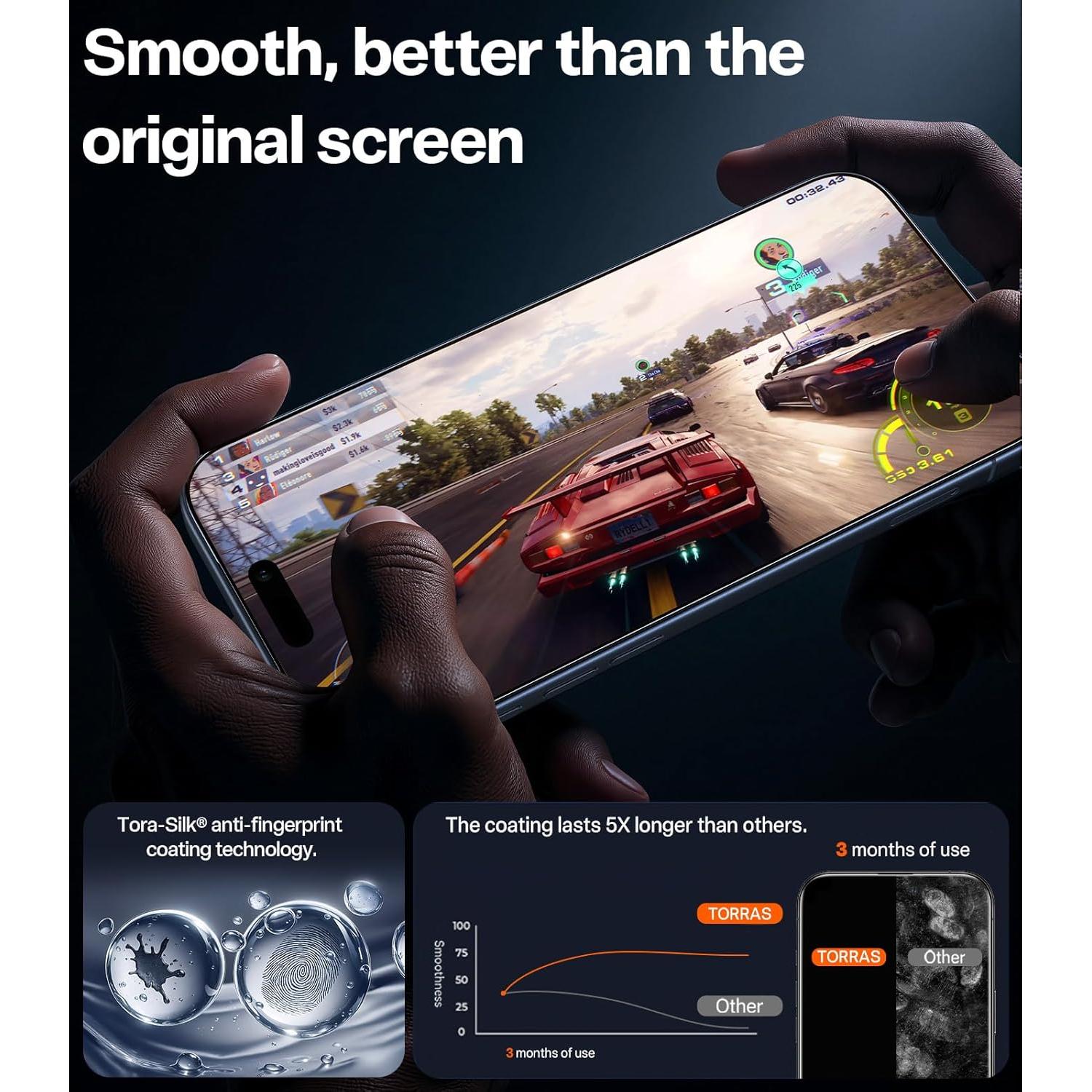 Protector de Pantalla TORRAS para iPhone 17 Pro Max 9H+