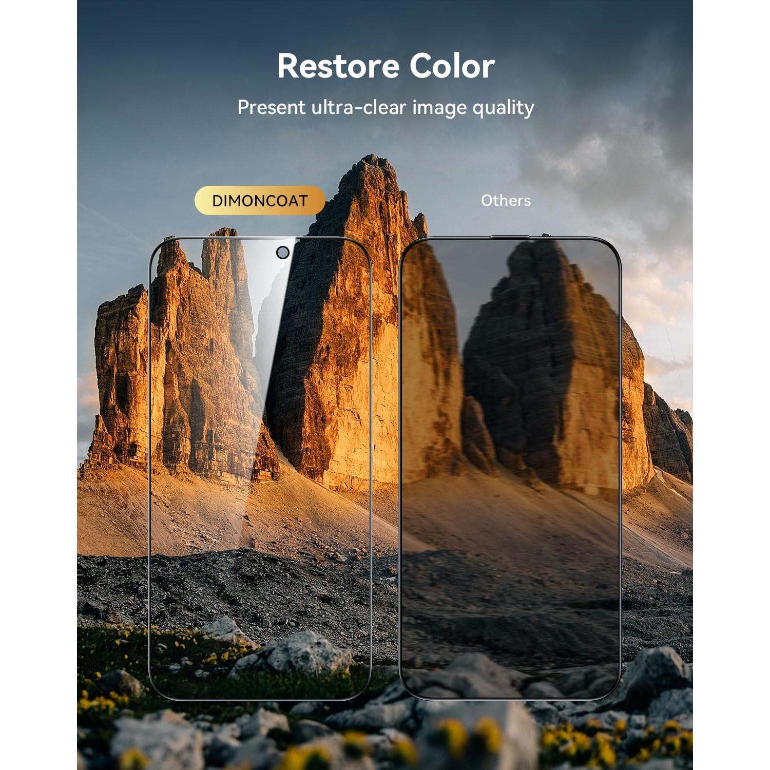 Protector de Pantalla Privado DIMONCOAT 4-Pack para iPhone 16 Pro Max