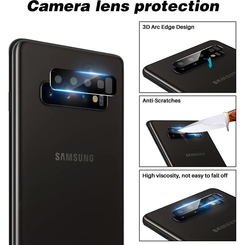 Paquete TOCOL 2+2 para Samsung Galaxy S10 Plus - 2 Protectores TPU y 2 de Lente