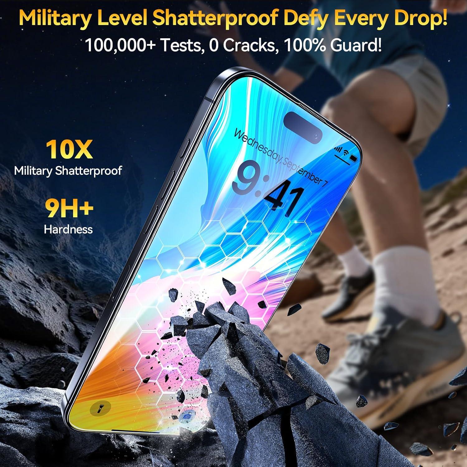 Protector de Pantalla Vidrio Templado Popoluku 9H para iPhone 16 Pro Max