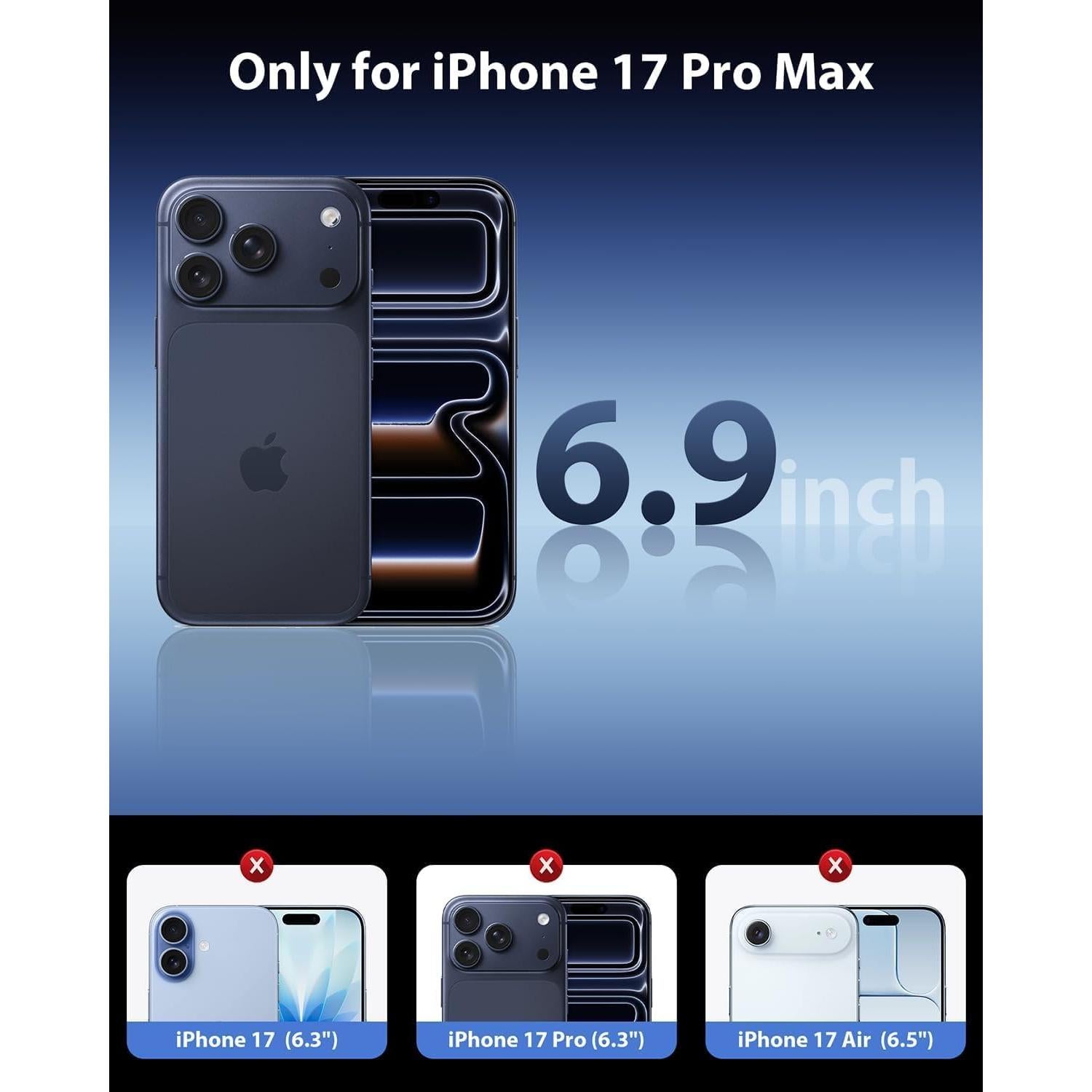 Protector de Pantalla Mkeke para iPhone 17 Pro Max 6.9" 3 Pzas