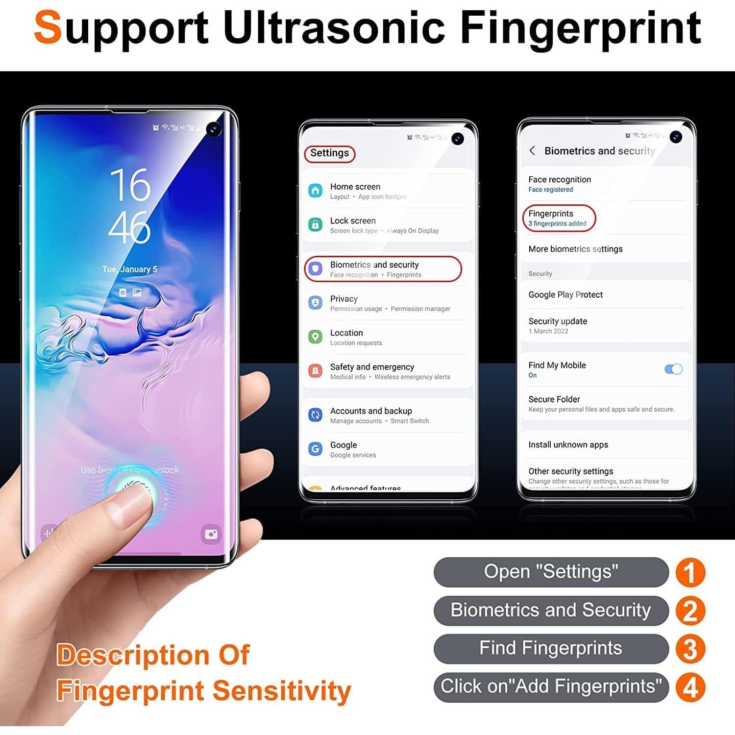 Protector de Pantalla y Lente UniqueMe para Samsung Galaxy S10