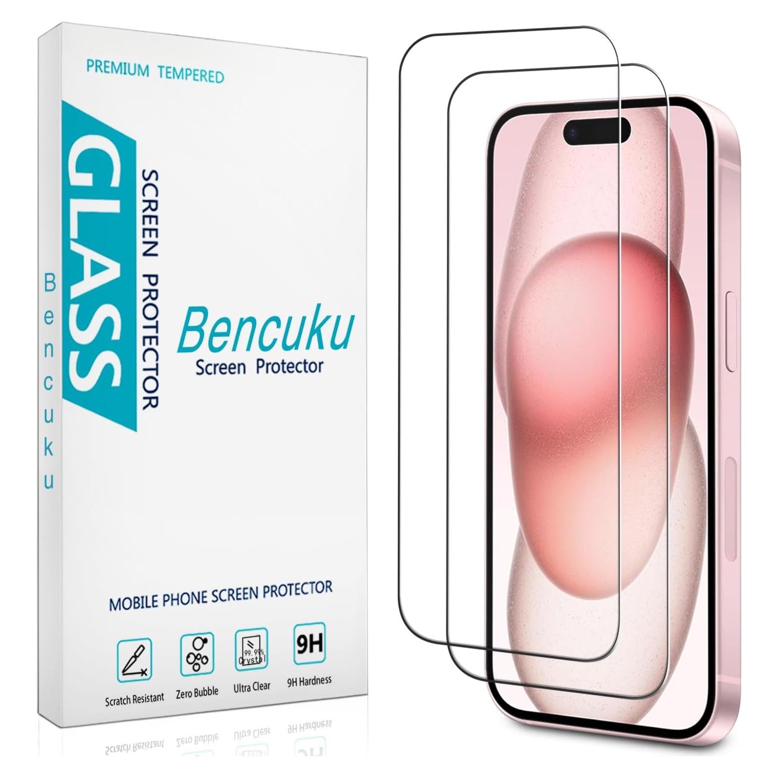 Protector de Pantalla Vidrio Templado Bencuku para iPhone 15 6.1"